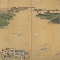 川原慶賀の屏風