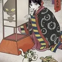 鬼太郎「ねこ娘」浮世絵